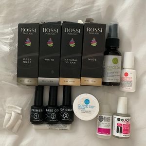 Rossi nail gel kit PLUS ASP Quick Dip Kit deep nude white natural clear nude